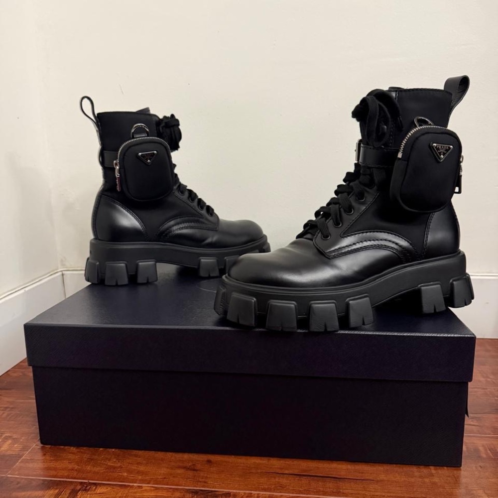 Prada Aura Blockchain Consortium Card men’s boots.